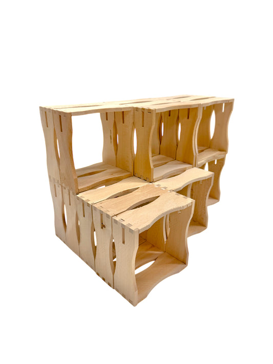 10×10 voll im Trend – Holzrähmchen für Wabenhonig mit Holzstreifen fertig gebaut im Karton (100 Stk.) verpackt